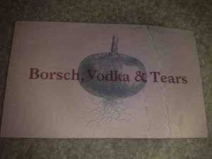 Borsch vodka and tears- Prarahn 1