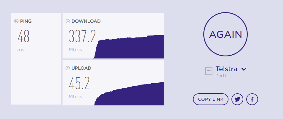telstra speed test results of iinet cable broadband ballarat extreme rocketfast speed perth server
